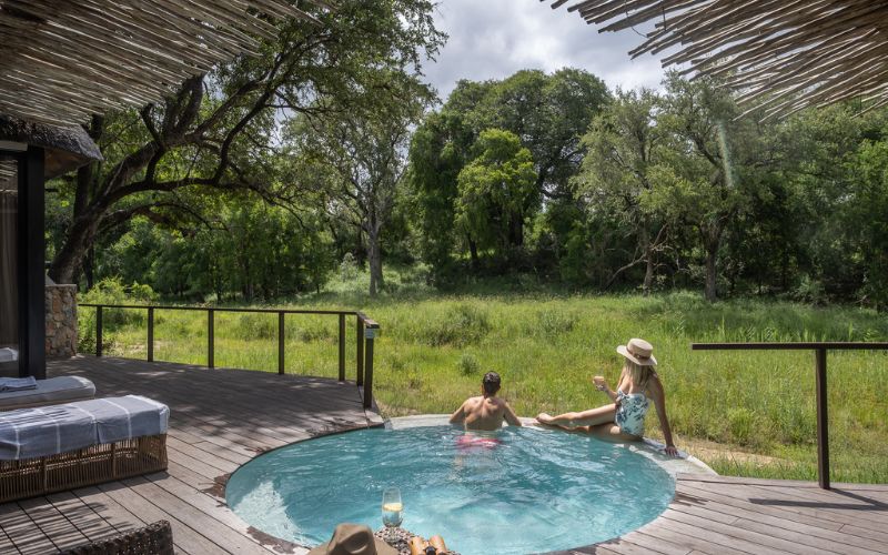 Exclusivity and intimacy in a private plunge pool at a luxury safari lodge.